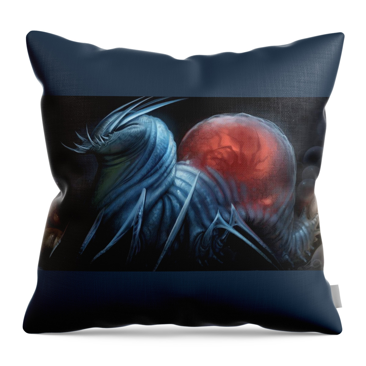 Creature Throw Pillow featuring the digital art Creature #43 by Super Lovely
