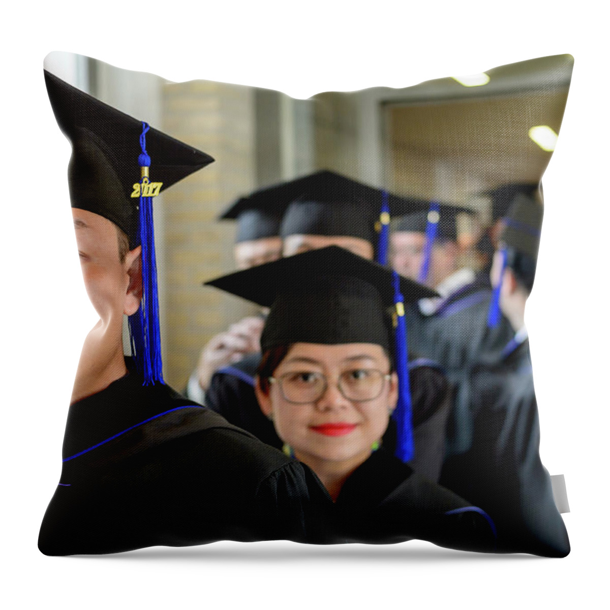  Throw Pillow featuring the photograph MSM Graduation Ceremony 2017 #46 by Maastricht School Of Management