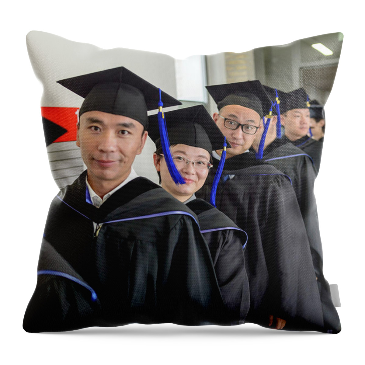  Throw Pillow featuring the photograph MSM Graduation Ceremony 2017 #48 by Maastricht School Of Management