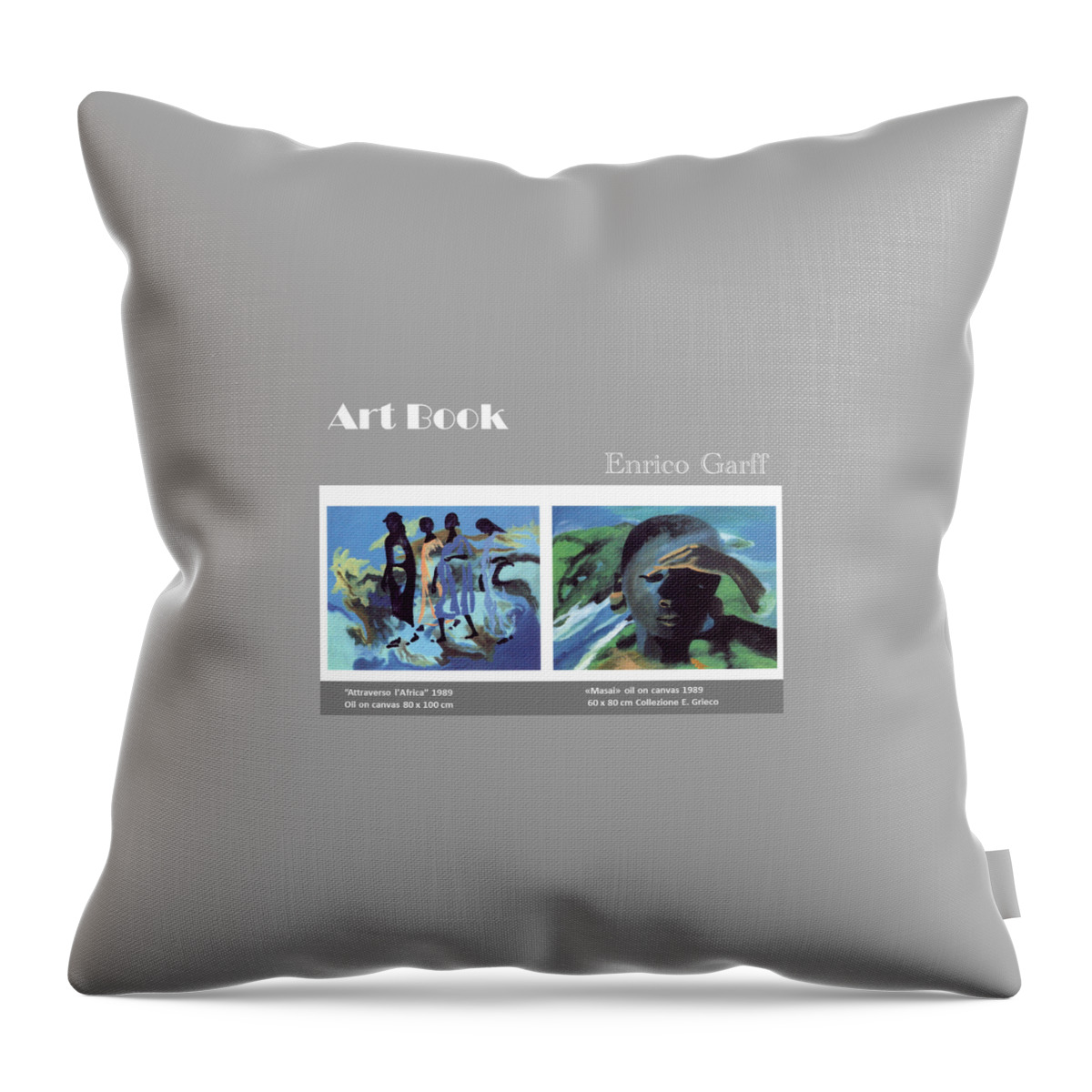 Africa Throw Pillow featuring the painting Art Book #8 by Enrico Garff