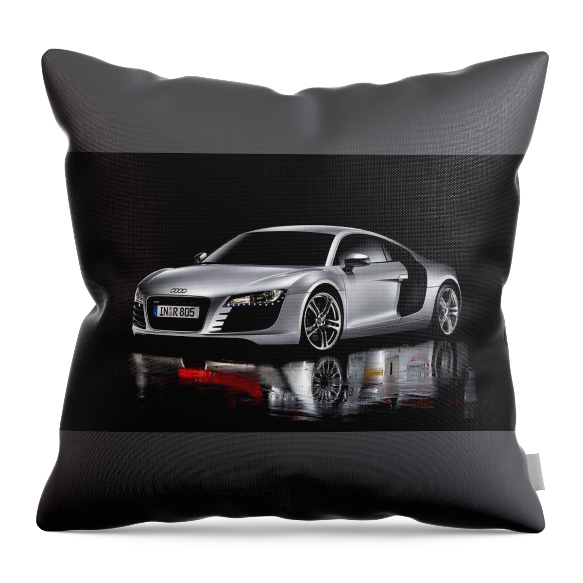 Audi R8 Throw Pillow featuring the digital art Audi R8 #5 by Maye Loeser