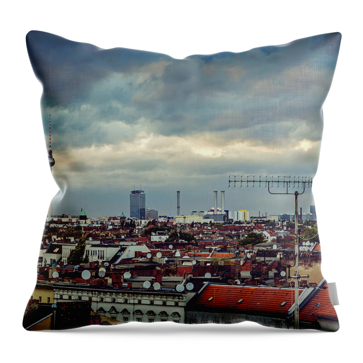 Berlin Throw Pillow featuring the photograph Berlin Skyline #5 by Alexander Voss