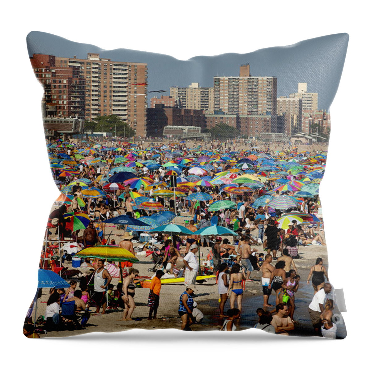 Coney Island Throw Pillow featuring the photograph Coney Island - New York City #5 by Anthony Totah