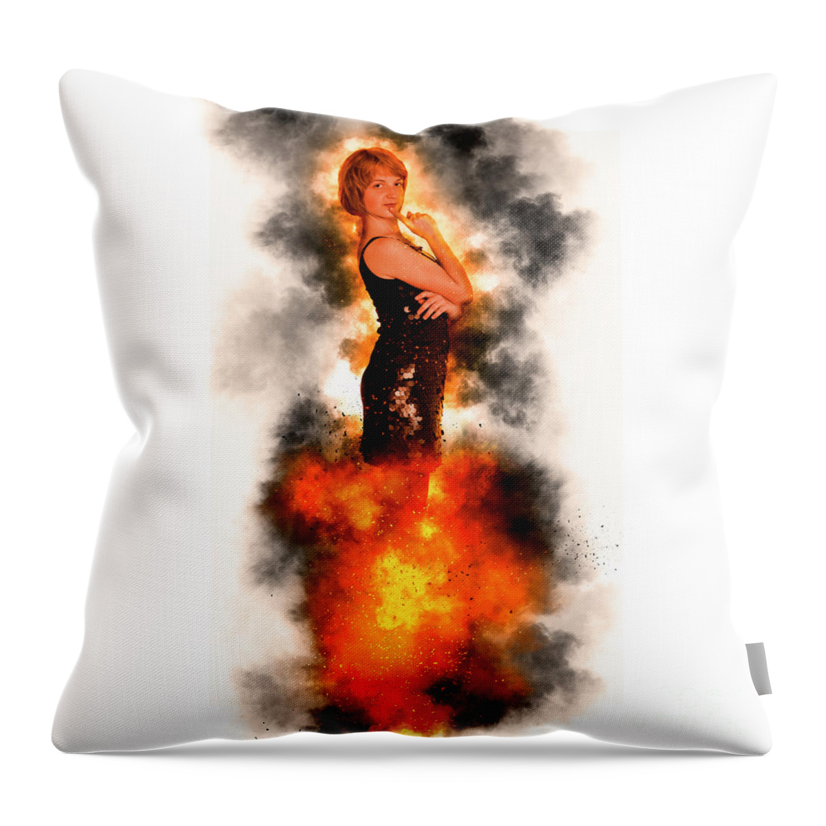 Standing Throw Pillow featuring the photograph Female Dancer #5 by Humourous Quotes
