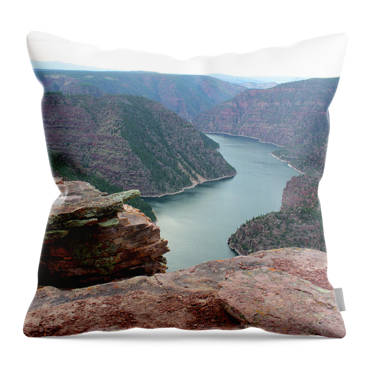 River Throw Pillow featuring the photograph Flaming Gorge National Park #5 by Ellen Tully