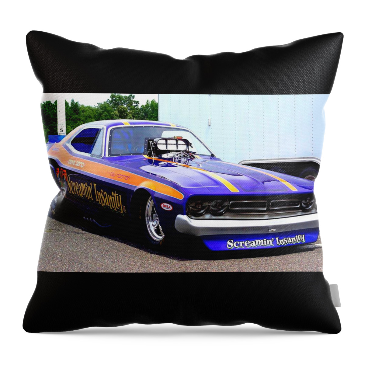 Funny Car Throw Pillow featuring the photograph Funny Car #5 by Mariel Mcmeeking