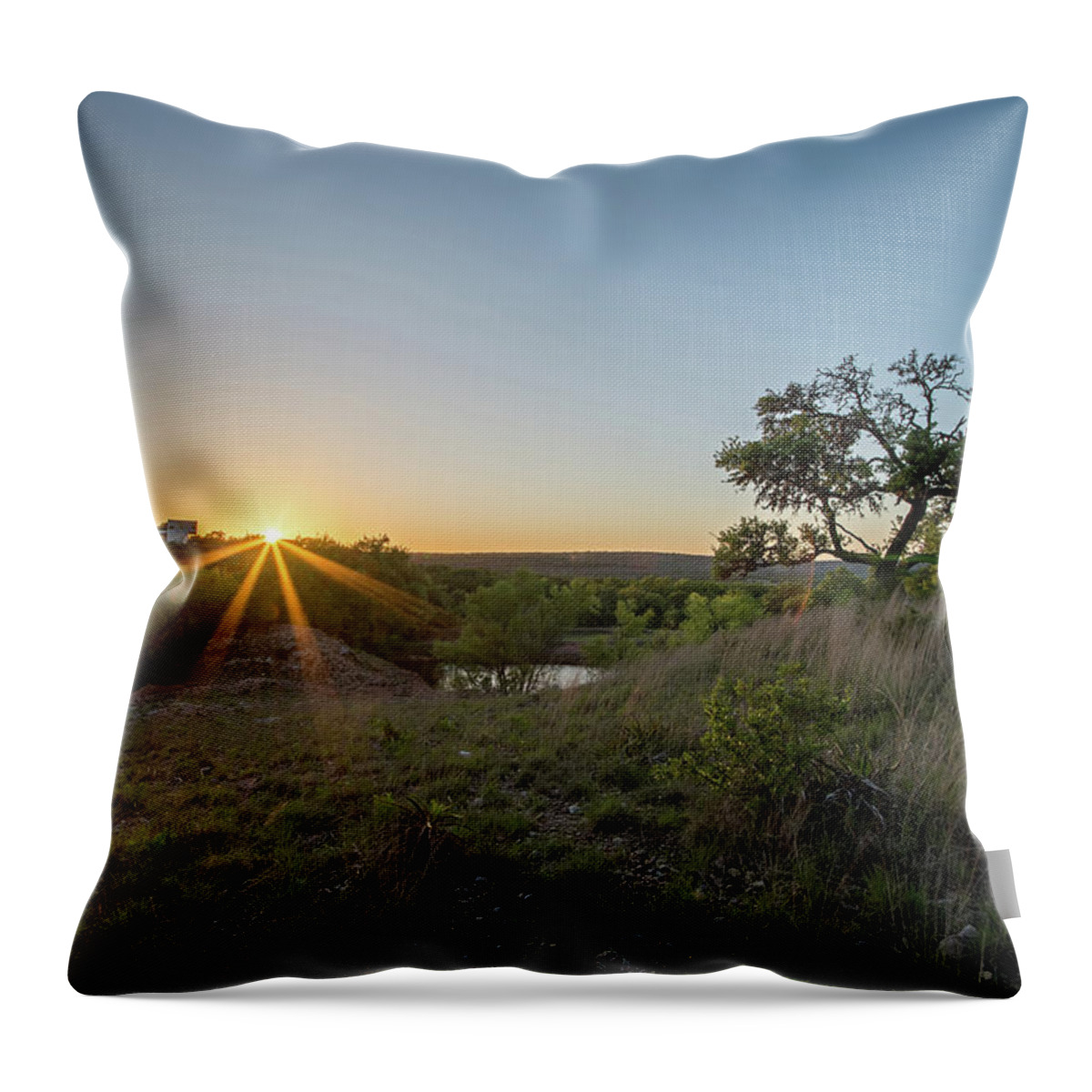 Park Throw Pillow featuring the photograph Landscapes Around Willow City Loop Texas At Sunset #5 by Alex Grichenko