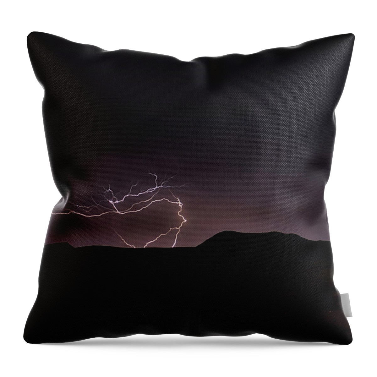 Lightning Throw Pillow featuring the photograph Night Lightning #1 by Mark Jackson