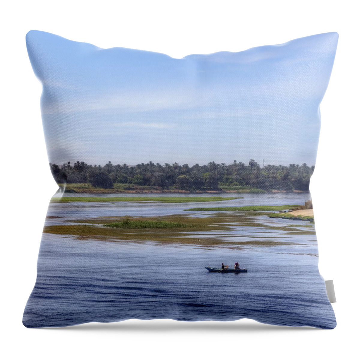Nile Throw Pillow featuring the photograph Nile Valley in Egypt #5 by Joana Kruse