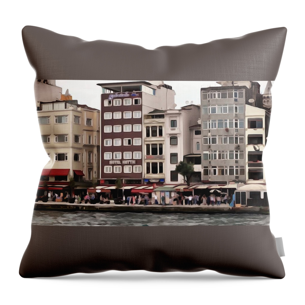 Bosphorus Throw Pillow featuring the photograph On the Bosphorus #5 by Lisa Dunn