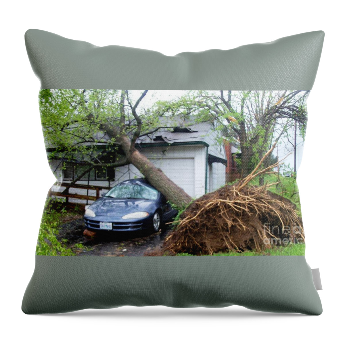  Throw Pillow featuring the photograph 5 People in a Crawl Space by Kelly Awad
