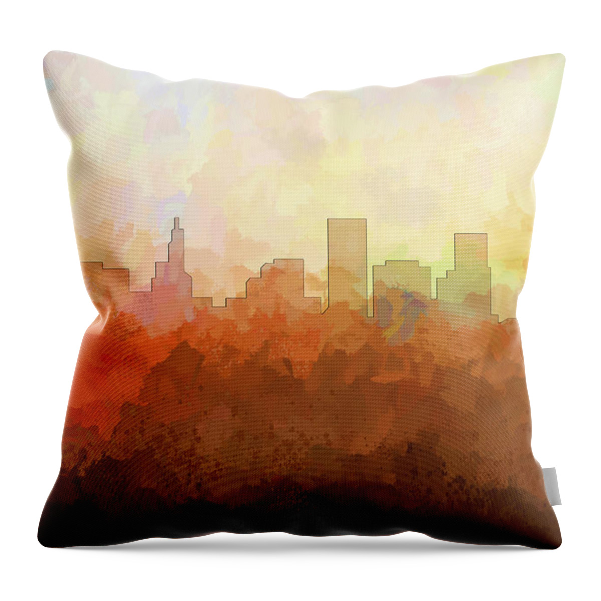 St Paul Minnesota Skyline Throw Pillow featuring the digital art St Paul Minnesota Skyline #5 by Marlene Watson