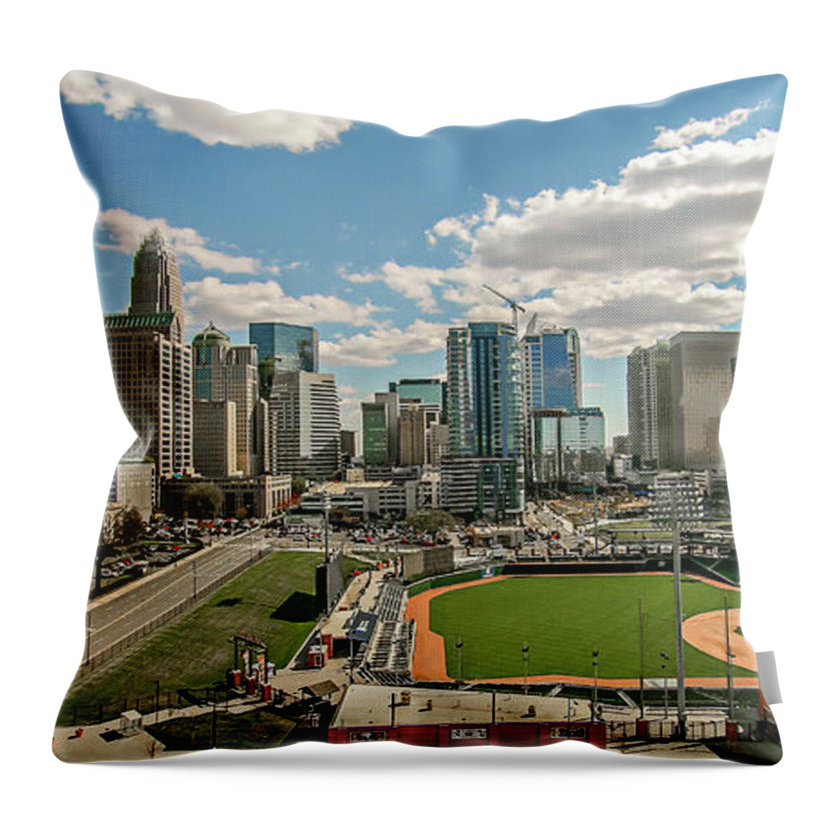 View Throw Pillow featuring the photograph Sunny Day In Charlotte North Carolina #5 by Alex Grichenko