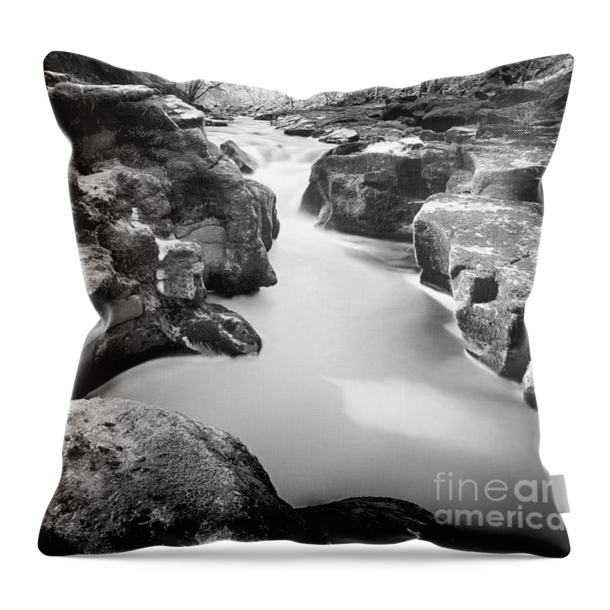 Bolton Abbey Throw Pillow featuring the photograph Waterfall on The River Wharfe #5 by Mariusz Talarek