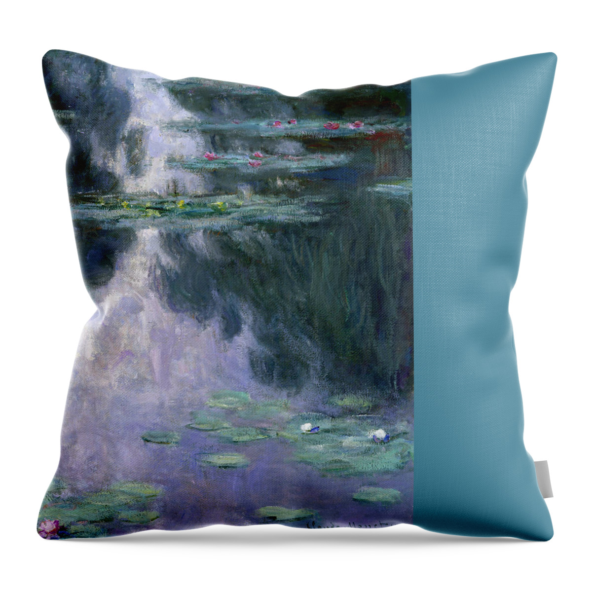 Nympheas Throw Pillow featuring the painting Waterlilies by Claude Monet