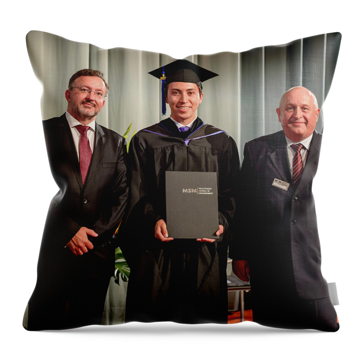  Throw Pillow featuring the photograph MSM Graduation Ceremony 2017 #53 by Maastricht School Of Management