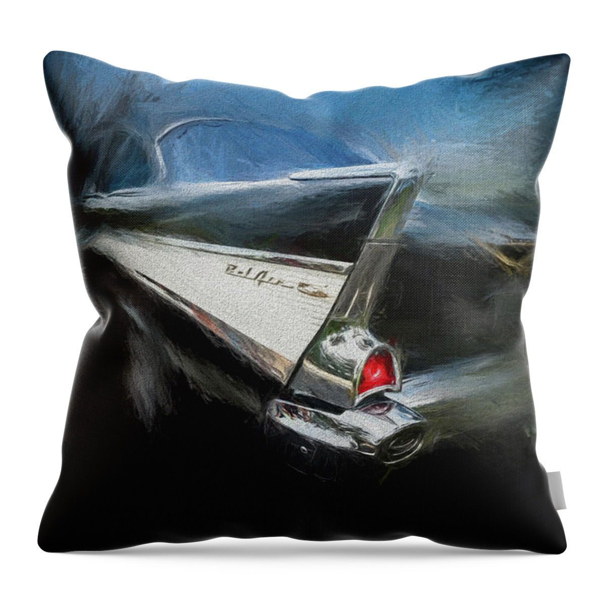 Car Show Throw Pillow featuring the photograph 57' Belair by Marvin Spates