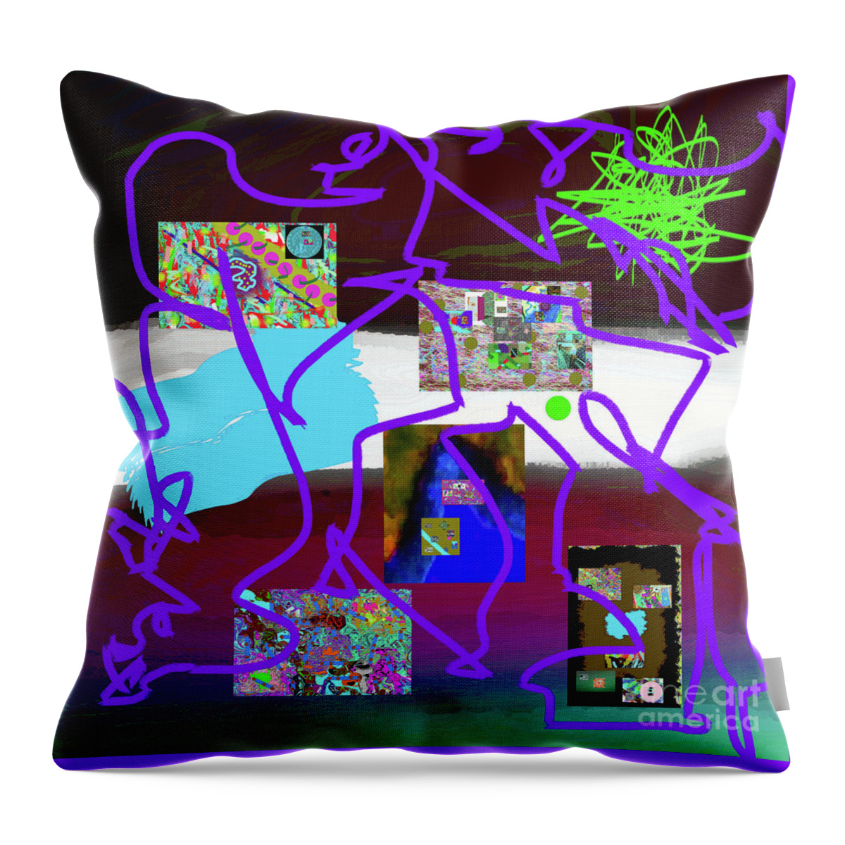 Walter Paul Bebirian Throw Pillow featuring the digital art 6-27-2015cabcdefghijklmn by Walter Paul Bebirian