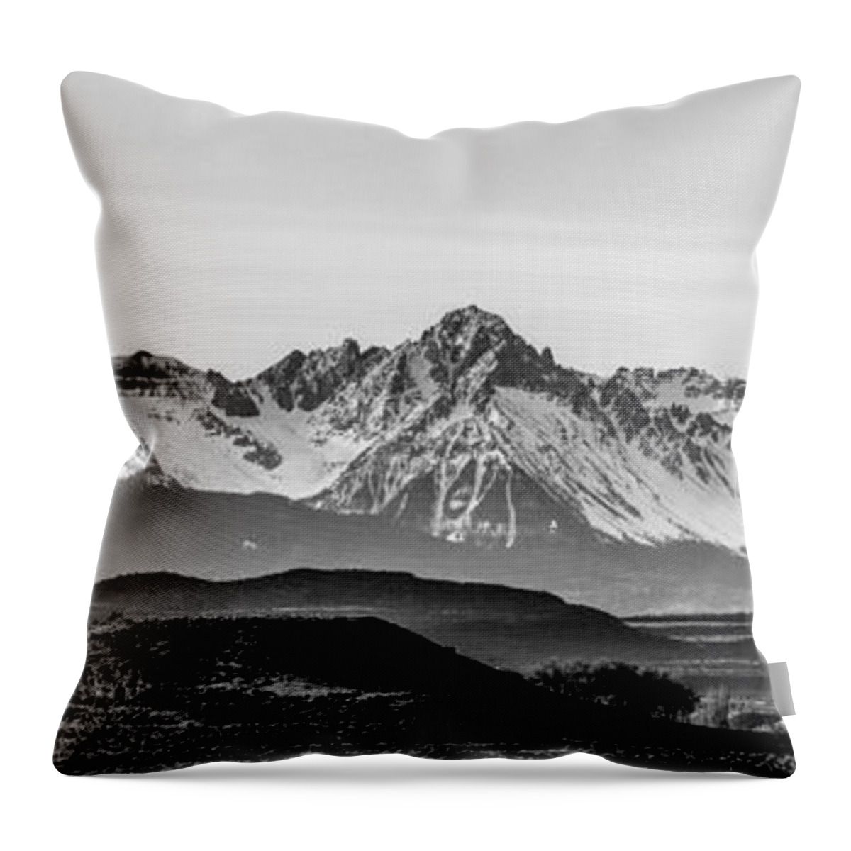 B&w Throw Pillow featuring the photograph At The Foothills Of Colorado Rockies #6 by Alex Grichenko