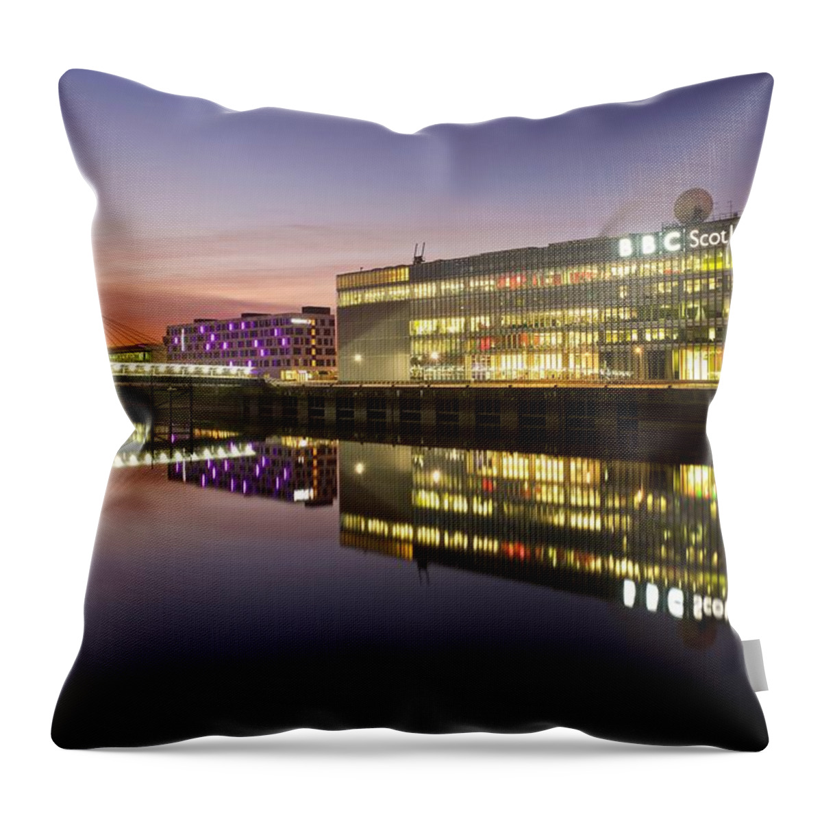 Bbc Throw Pillow featuring the photograph BBC Studio's Glasgow #6 by Stephen Taylor