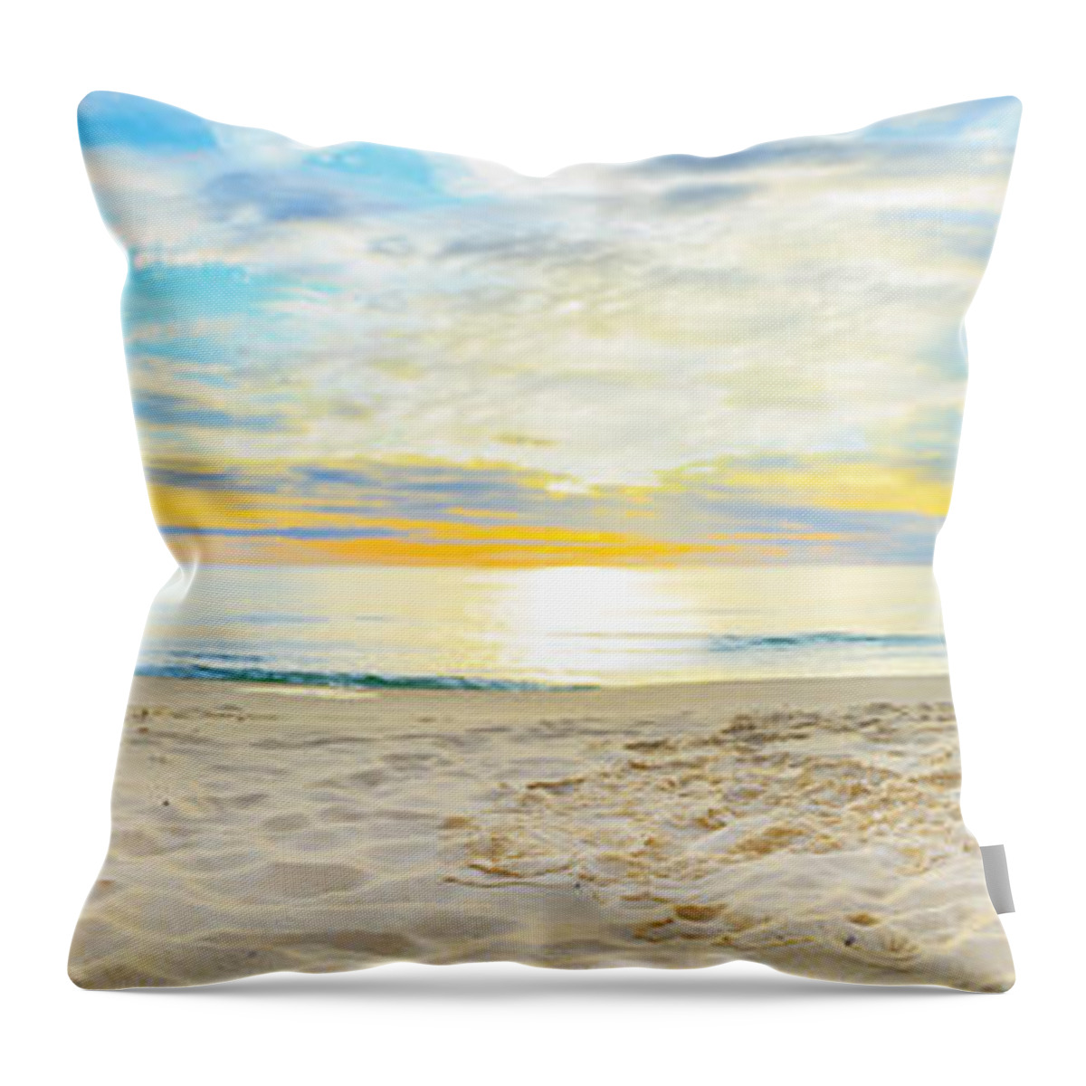 Panorama Throw Pillow featuring the photograph Beach panorama #6 by MotHaiBaPhoto Prints