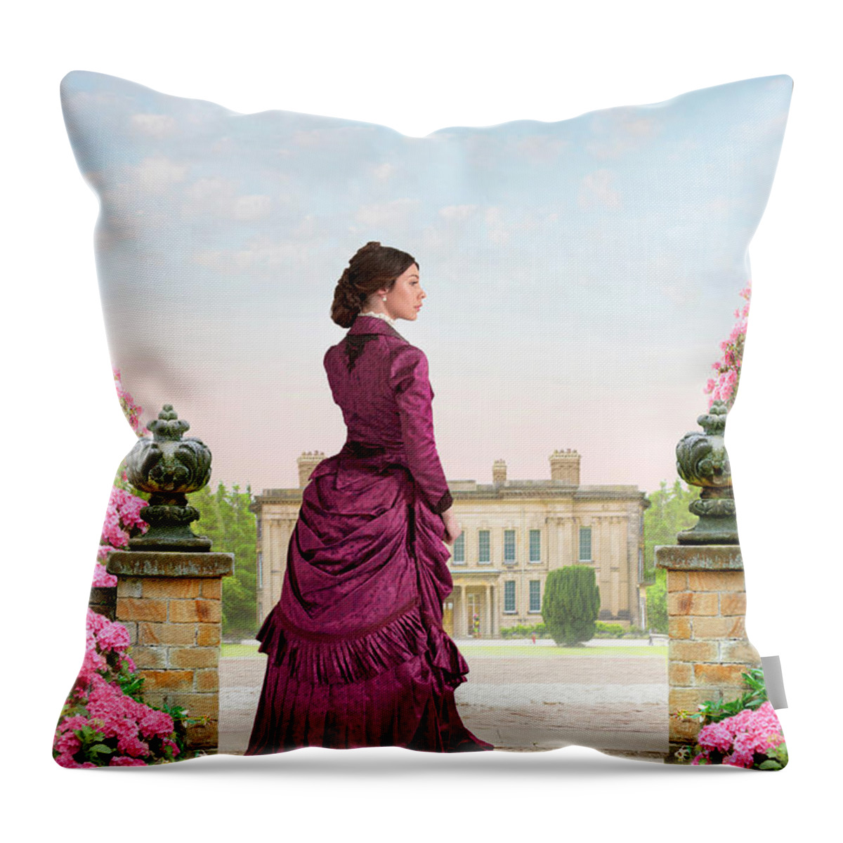 Victorian Throw Pillow featuring the photograph Beautiful Victorian Woman #6 by Lee Avison