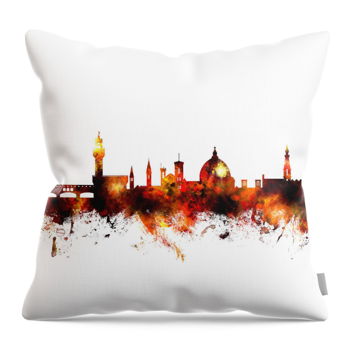 Italy Throw Pillow featuring the digital art Florence Italy Skyline #6 by Michael Tompsett