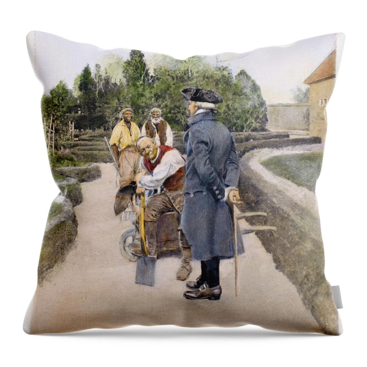 18th Century Throw Pillow featuring the photograph George Washington #6 by Granger