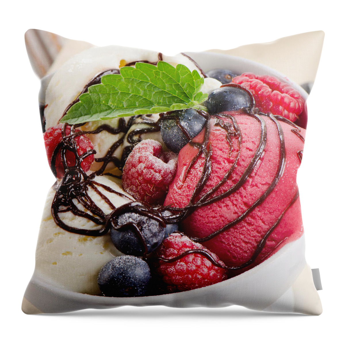 Ice Cream Throw Pillow featuring the digital art Ice Cream #6 by Super Lovely