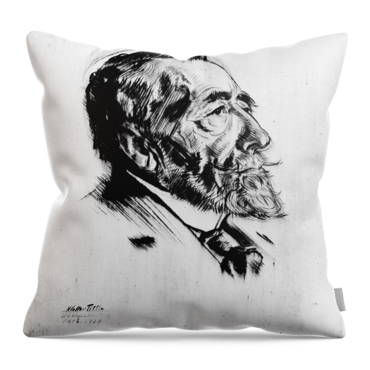 1924 Throw Pillow featuring the photograph Joseph Conrad (1857-1924) #6 by Granger