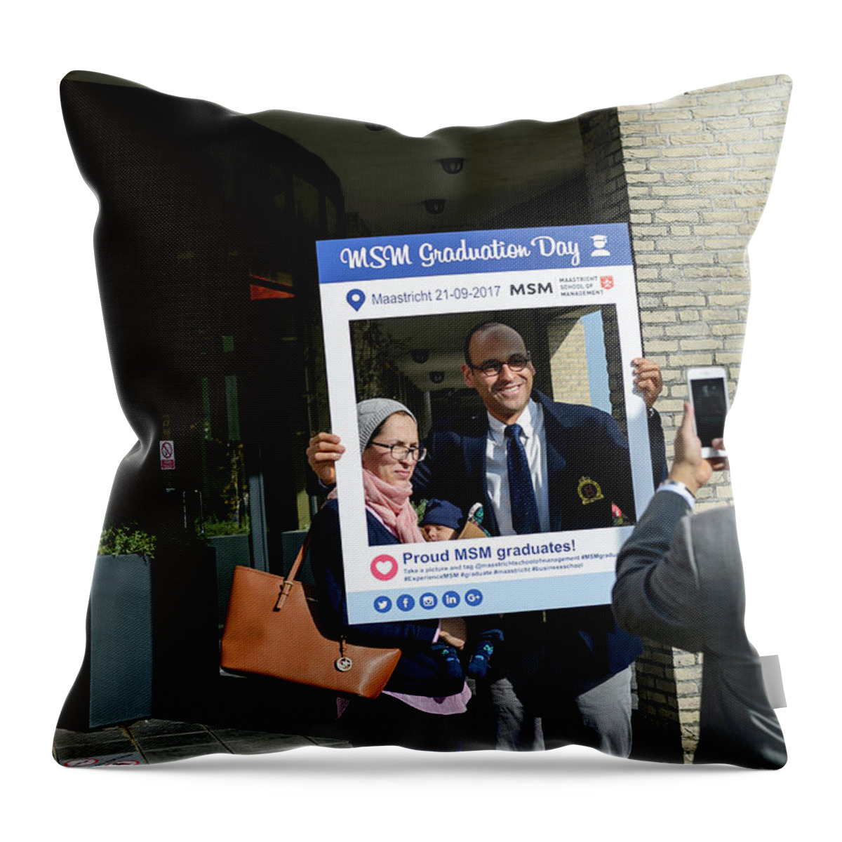  Throw Pillow featuring the photograph MSM Graduation Ceremony 2017 #6 by Maastricht School Of Management