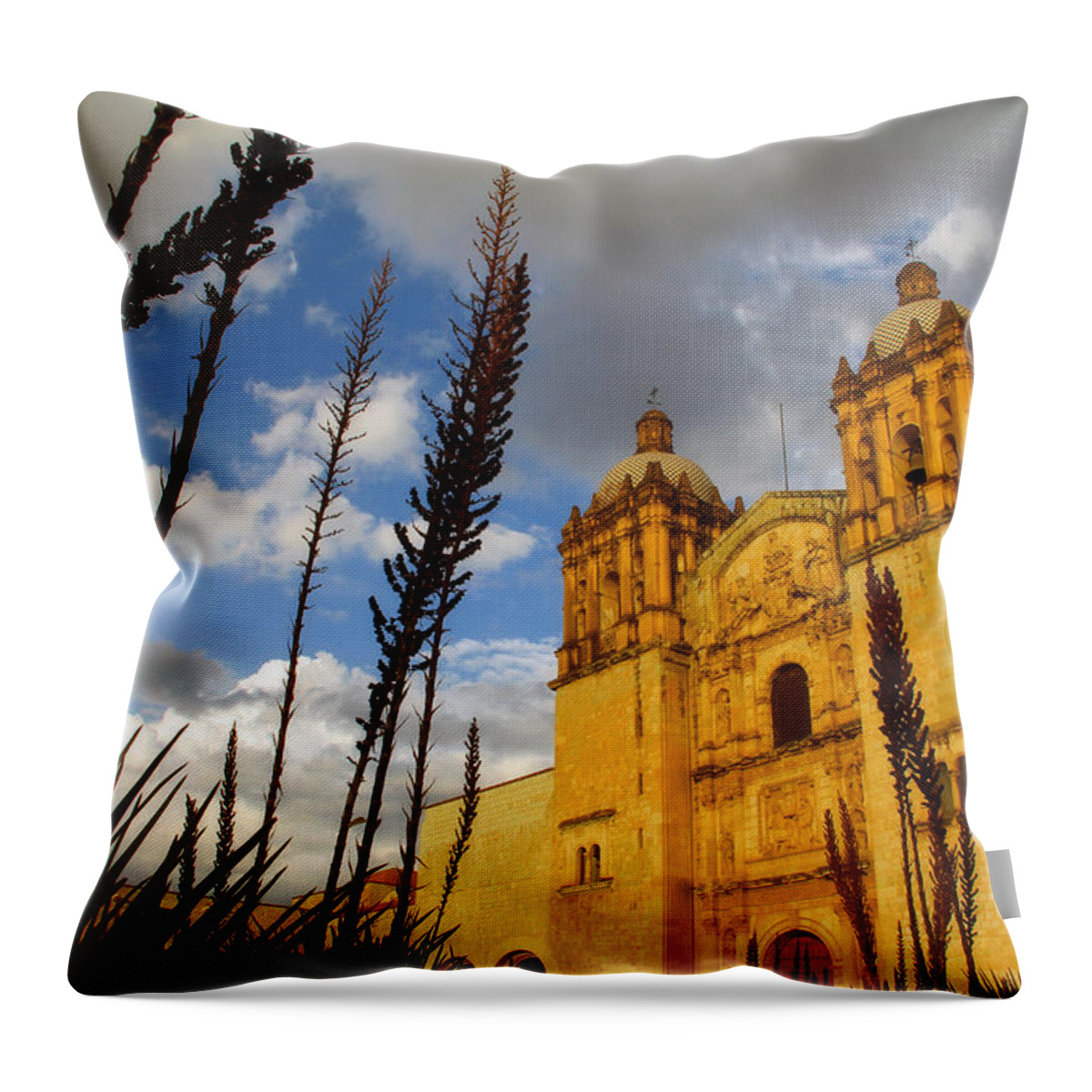 Santo Domingo @ Oaxaca Mexico Throw Pillow featuring the photograph Oaxaca Mexico #6 by Jim McCullaugh