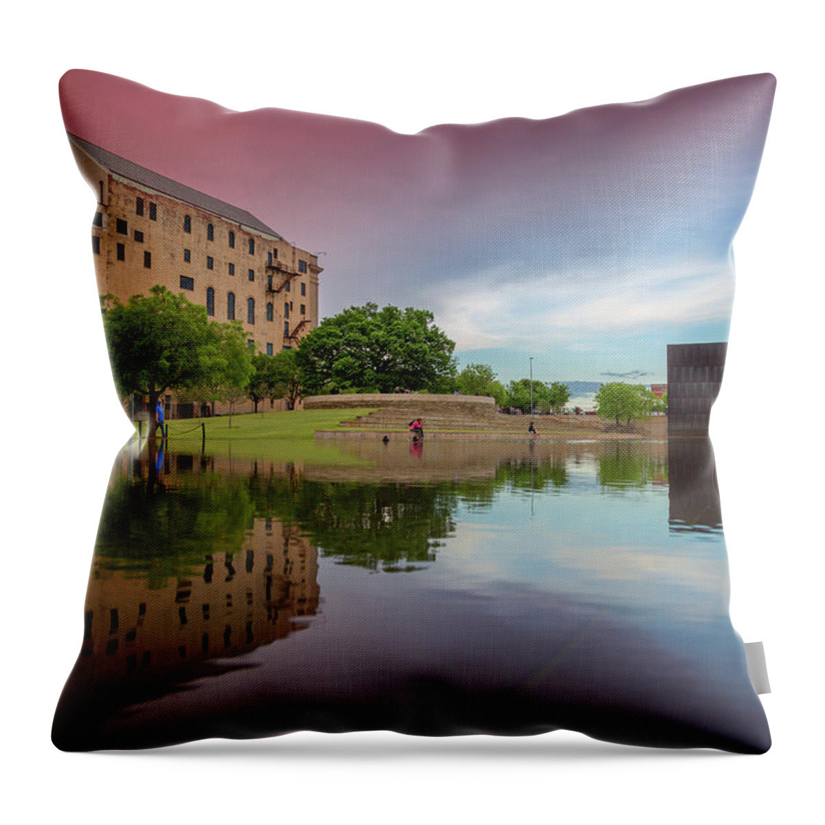 Bombing Throw Pillow featuring the photograph OKC Memorial X by Ricky Barnard