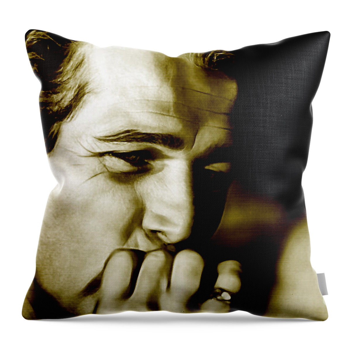 Paul Newman Throw Pillow featuring the mixed media Paul Newman Collection #12 by Marvin Blaine