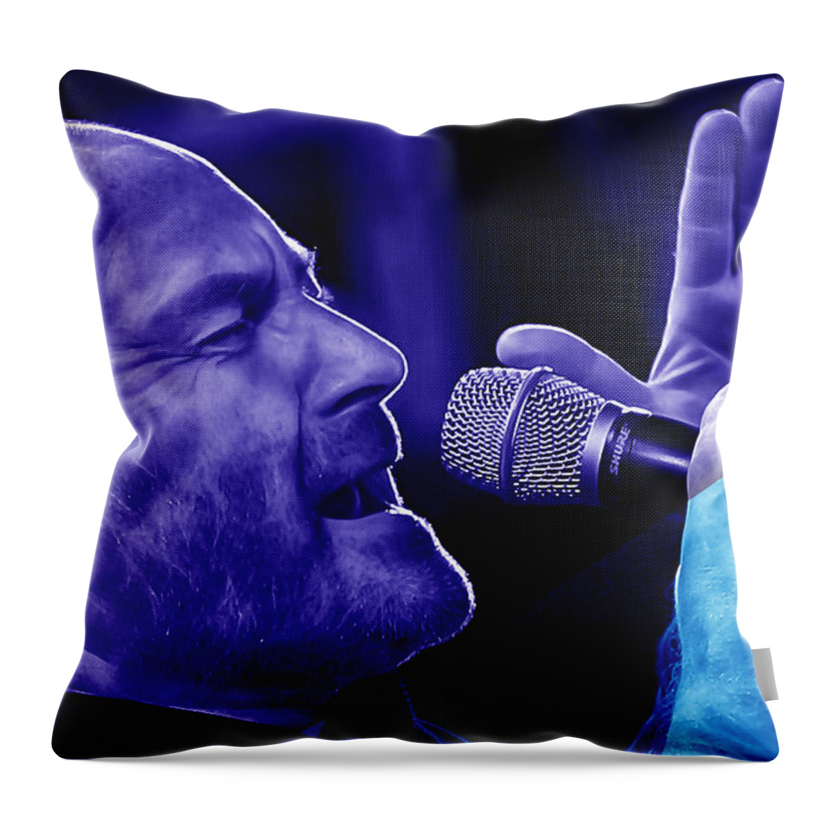 Phil Collins Throw Pillow featuring the mixed media Phil Collins Collection #6 by Marvin Blaine