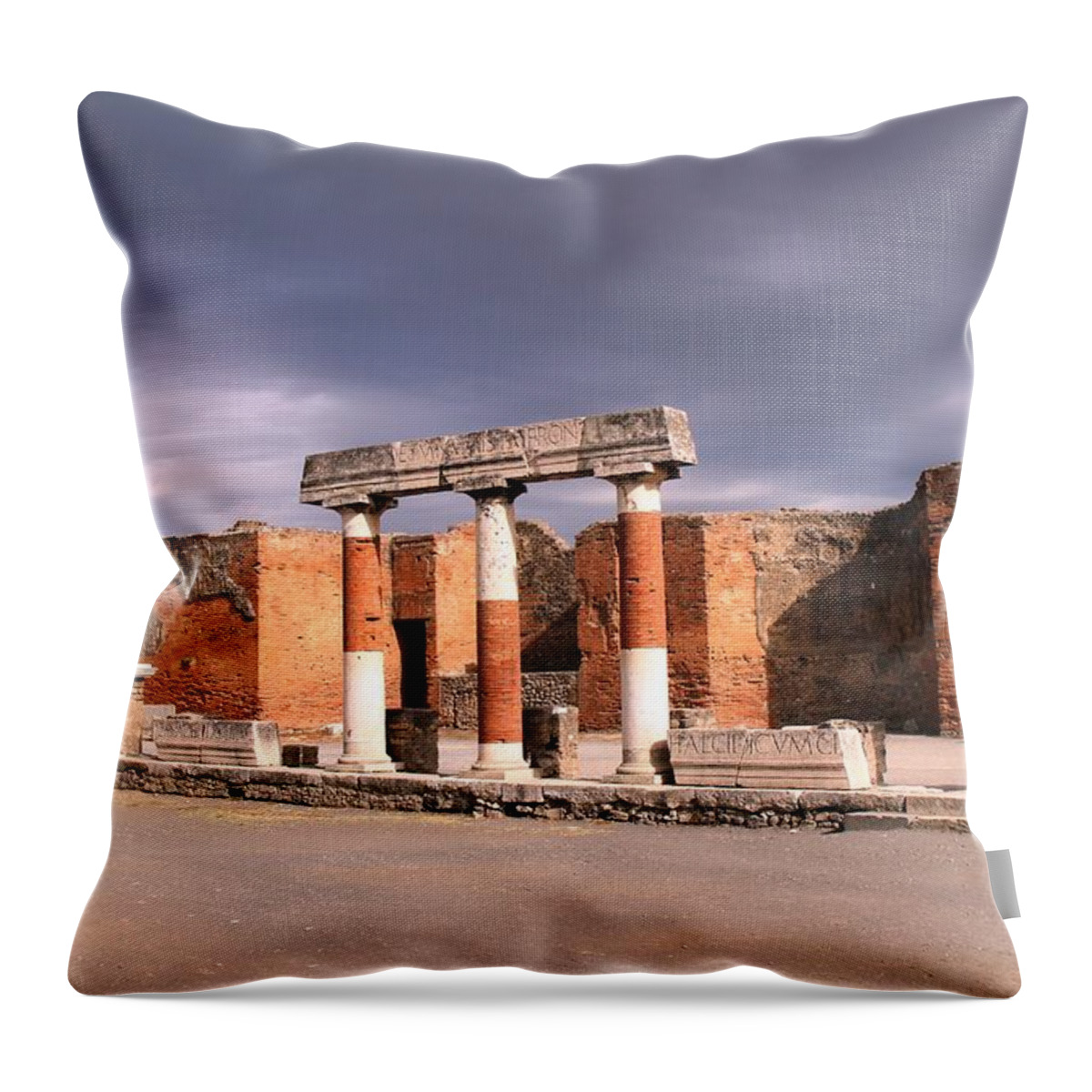 Amalfi Coast Throw Pillow featuring the photograph Pompeii #6 by Donn Ingemie
