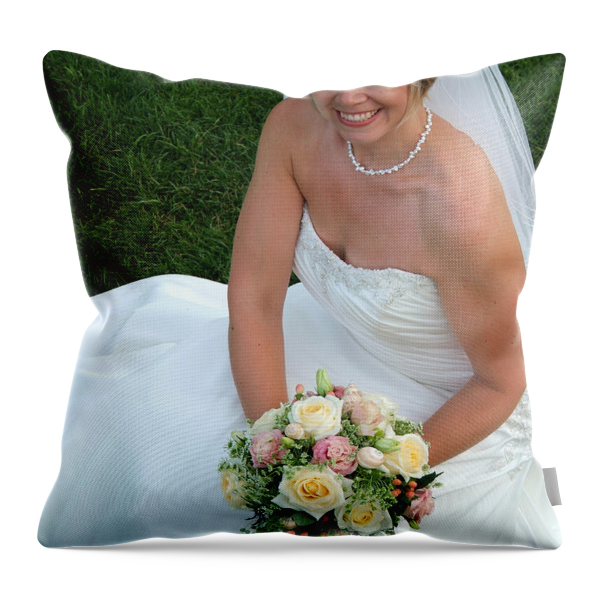  Throw Pillow featuring the photograph Rebecca and David #6 by Michael Dorn