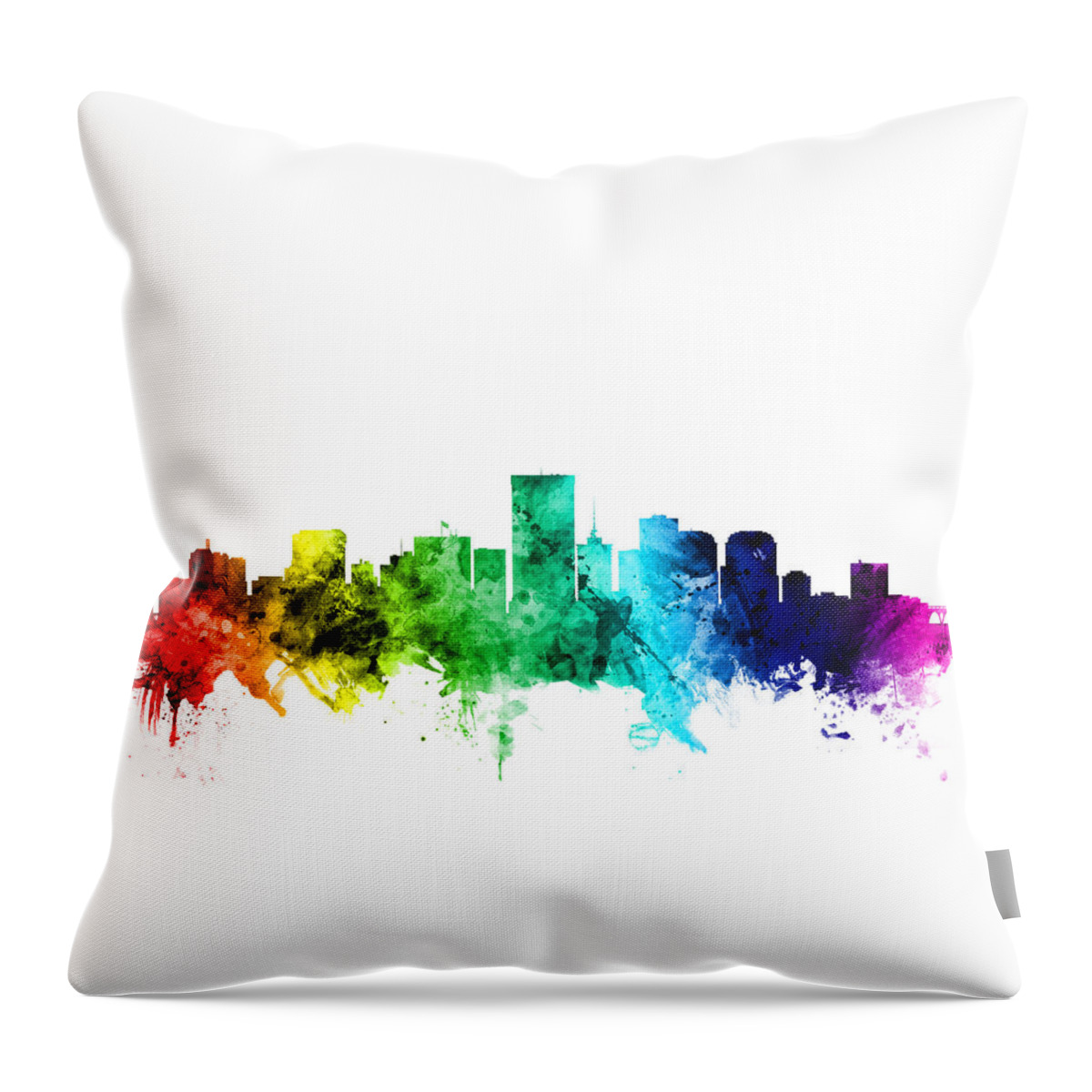 United States Throw Pillow featuring the digital art Richmond Virginia Skyline #6 by Michael Tompsett
