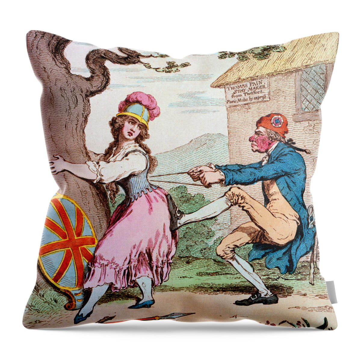 1793 Throw Pillow featuring the photograph Thomas Paine (1737-1809) #6 by Granger