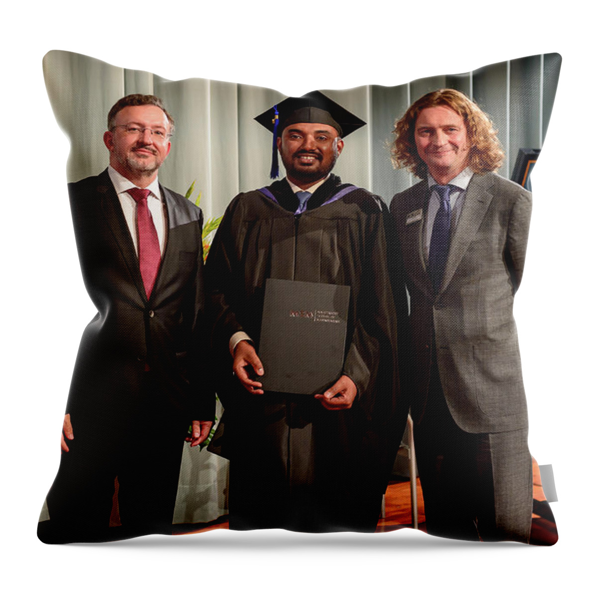  Throw Pillow featuring the photograph MSM Graduation Ceremony 2017 #61 by Maastricht School Of Management