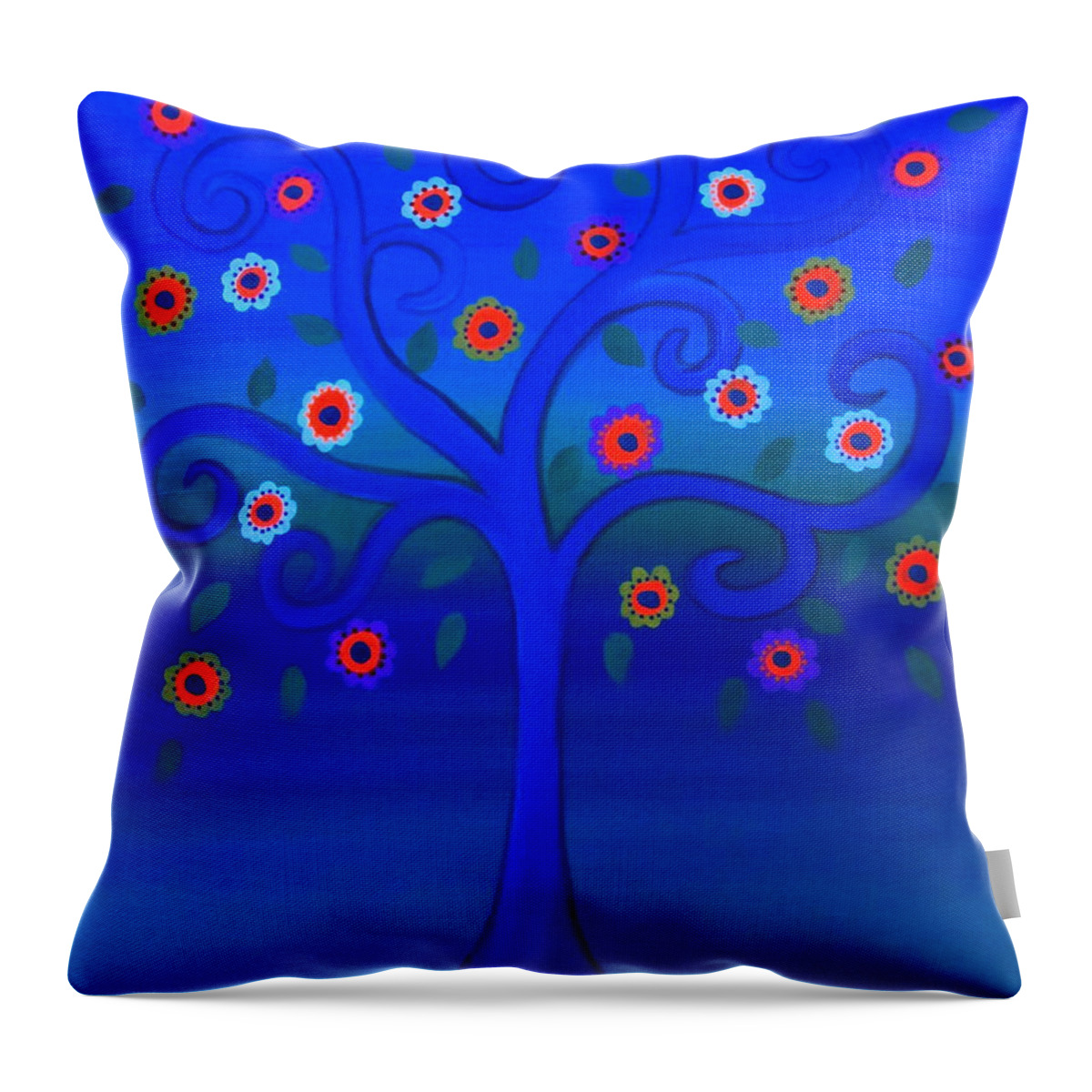 Tree Throw Pillow featuring the painting Tree Of Life #62 by Pristine Cartera Turkus
