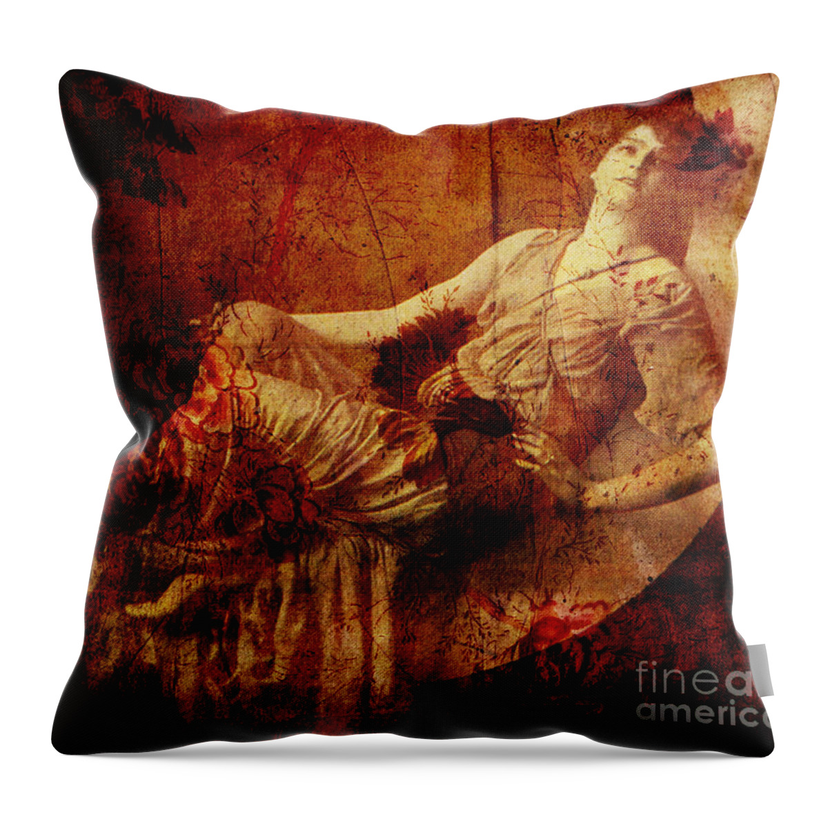 Nostalgic Seduction Throw Pillow featuring the photograph Winsome Woman #66 by Chris Andruskiewicz