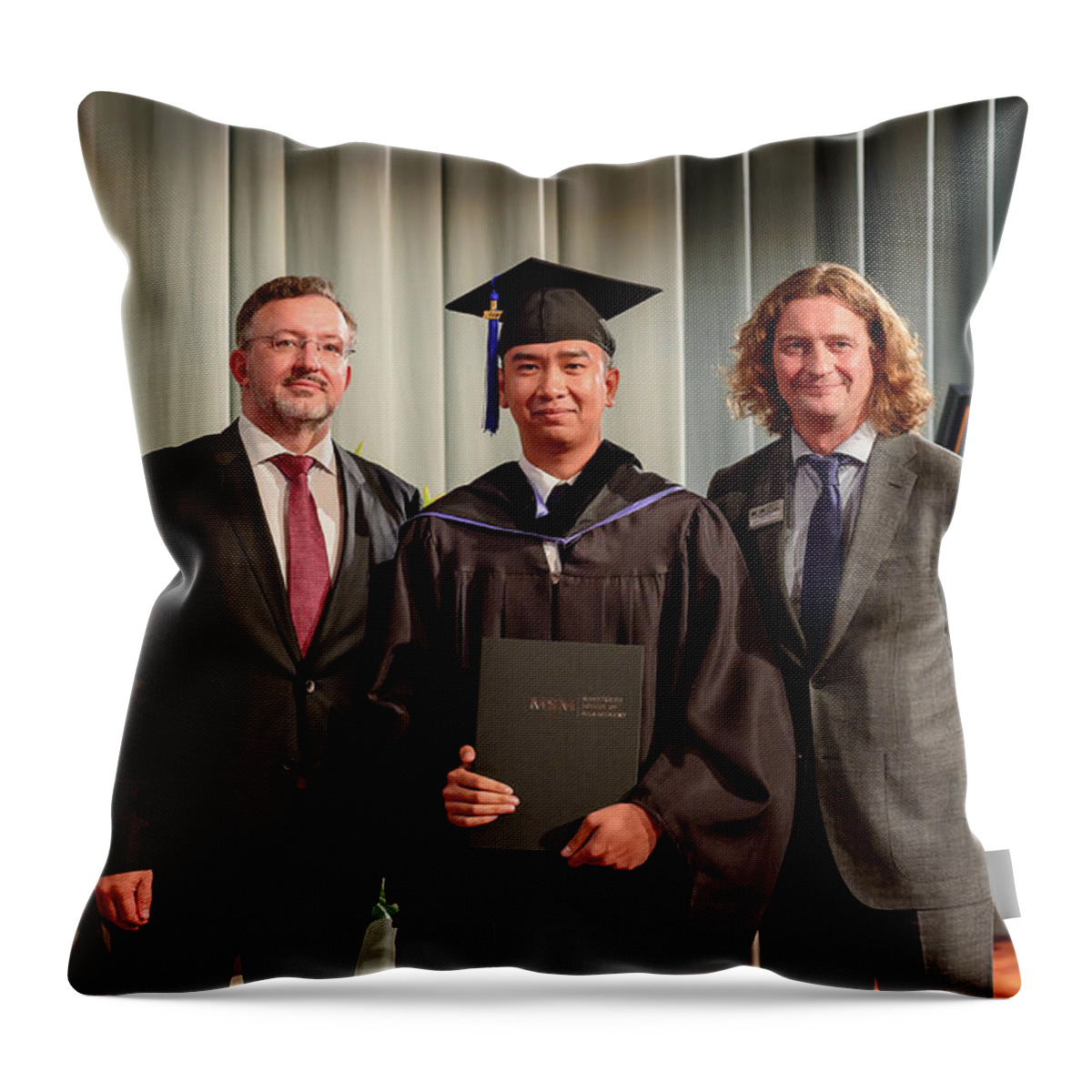  Throw Pillow featuring the photograph MSM Graduation Ceremony 2017 #66 by Maastricht School Of Management