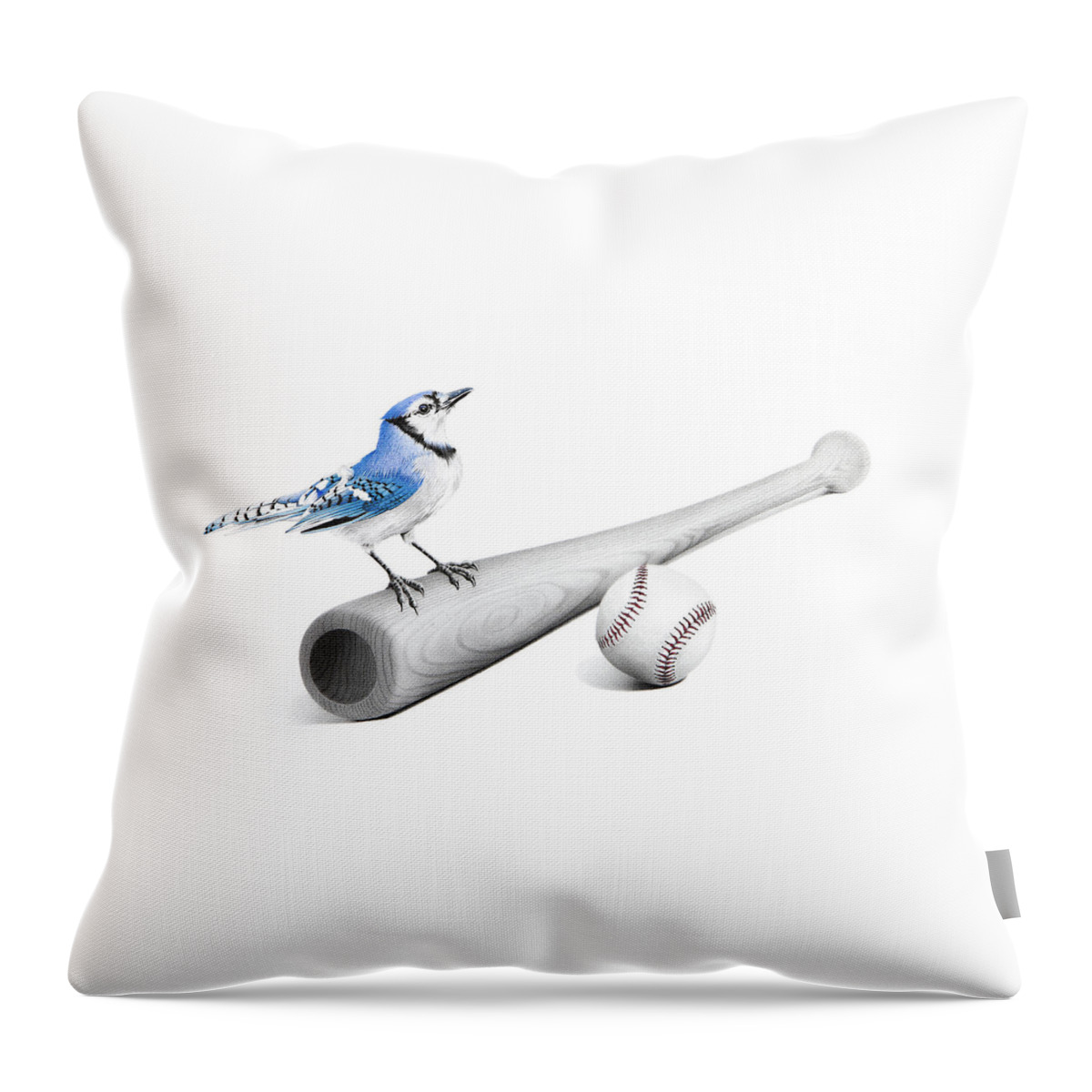 Blue Throw Pillow featuring the drawing 6th Inning - The Home Run Club by Stirring Images
