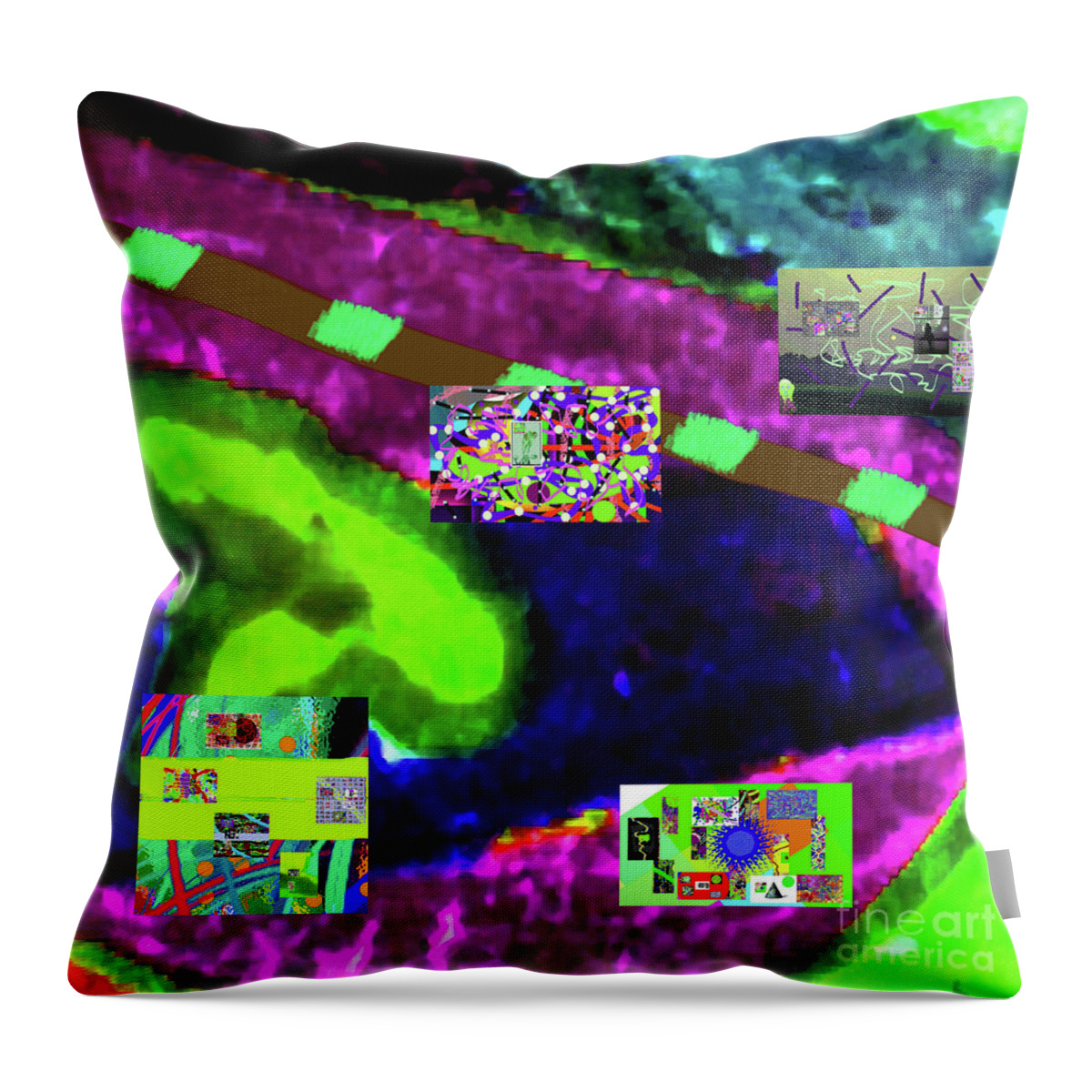 Walter Paul Bebirian Throw Pillow featuring the digital art 7-1-2015eabcdefghijklmnopqrtuvw by Walter Paul Bebirian