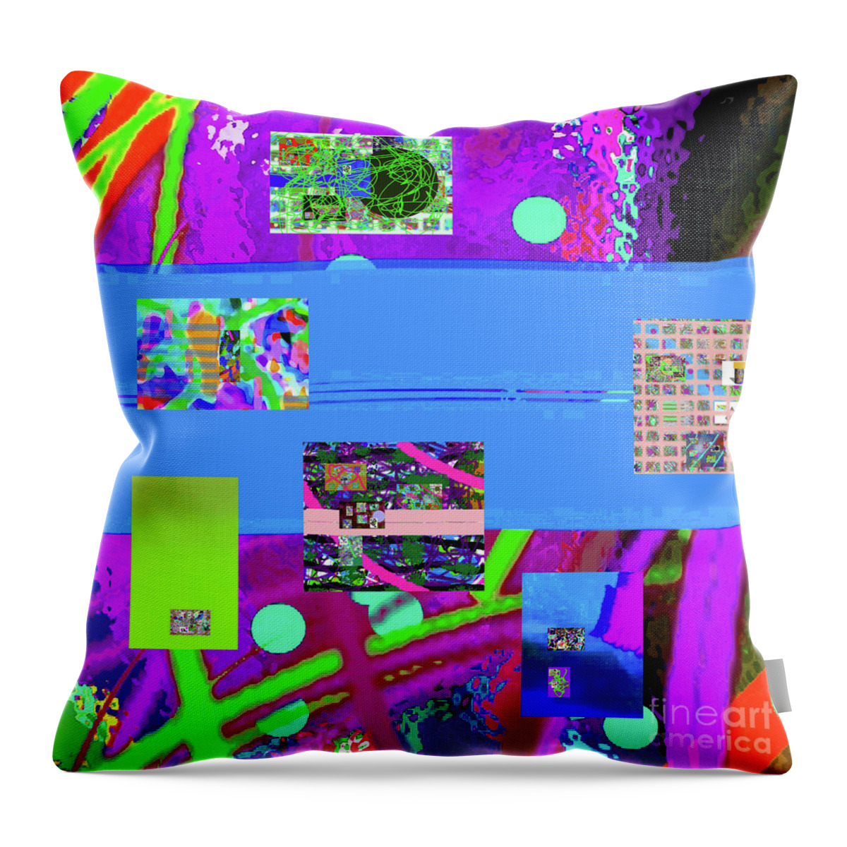 Walter Paul Bebirian Throw Pillow featuring the digital art 7-4-2015abcdefghijkl by Walter Paul Bebirian
