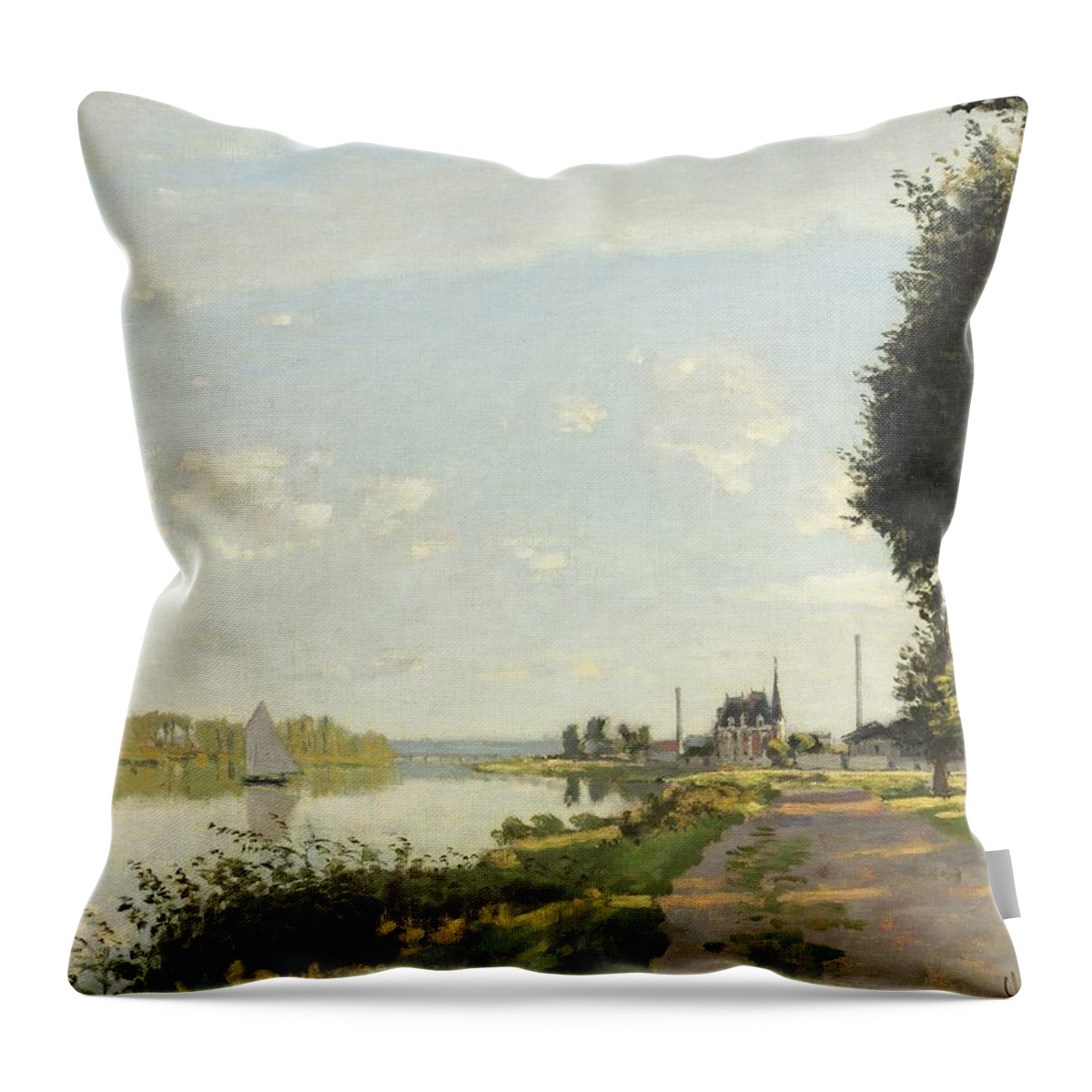 Impressionist Throw Pillow featuring the painting Argenteuil by Claude Monet
