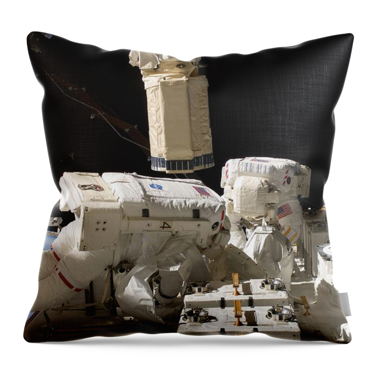 Space Throw Pillow featuring the photograph Astronauts at Work 44 by Steve Kearns