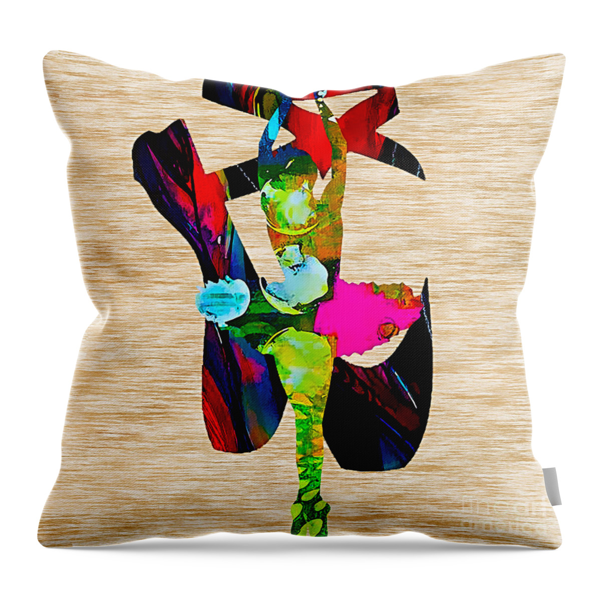 Ballet Digital Art Throw Pillow featuring the mixed media Ballerina #7 by Marvin Blaine