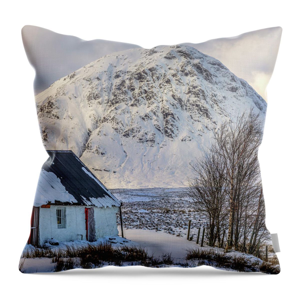 Black Rock Cottage Throw Pillow featuring the photograph Glencoe - Scotland #7 by Joana Kruse